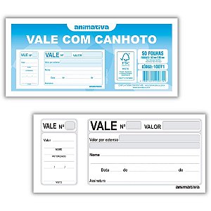 Impresso Vale 050 Folhas com Canhoto PCT.C/20