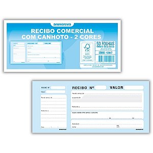 Impresso Recibo Comercial com Canhoto 50F 2COR PCT.C/10
