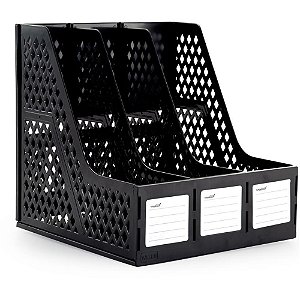 Porta Revista Organizador Triplo Preto Selad