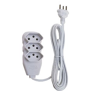 Extensao Eletrica Tripolar 3M 3 Tomadas SLIM BR