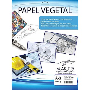 Papel Vegetal A3 60/65G. 297X420MM CX.C/100