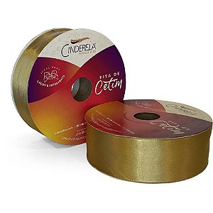 Fita de Cetim 38MM 50M. Dourado