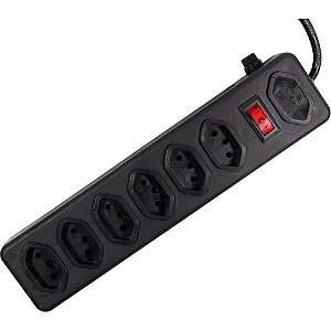 Filtro de Linha 6 Tomadas 1,5M 10A Preto