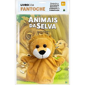 Livro Brinquedo Ilustrado Fantoche Animais da Selva