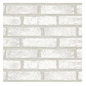 Plastico Adesivo 45CMX10M Fantasia Tijolo Branco 0,80 Rolo