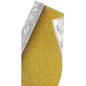 Plastico Adesivo 45CMX10M Brilho Dourado 0,80 Rolo