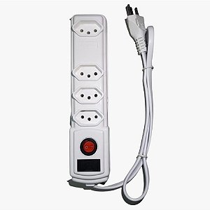 Filtro de Linha 4 Tomadas Branco C/ Fusivel