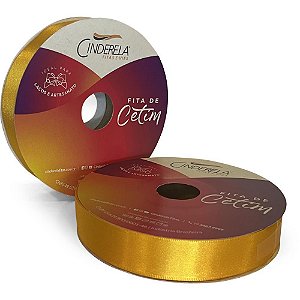 Fita de Cetim 22MM 50M. Amarelo Ouro