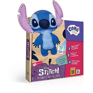 Livro Brinquedo Ilustrado STITCH Boneco de Feltro