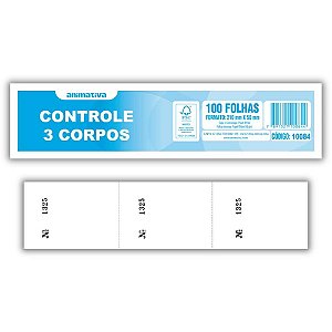 Impresso Talao Controle 3 Corpos 100F. 5X21 PCT.C/10