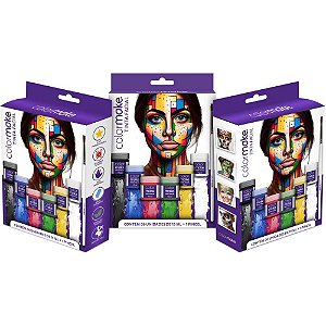Pintura Facial Liquida 15ML. 6CORES+PINCEL KIT