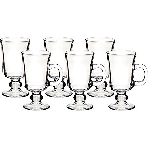 Caneca de Vidro Coffee IRISH 250ML 6PCS Jogo