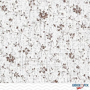 Plastico Adesivo 45CMX15M Flores Vintage Marrom Rolo
