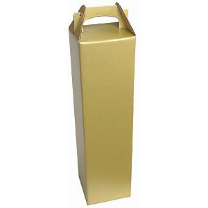 Sacola para Garrafa Caixa Dourado 9X9X37 Simples PCT.C/10