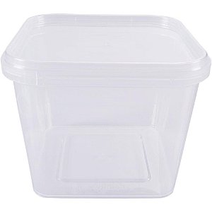 Pote Descartavel 500ML.QUADRADO C/TAMPA PCT.C/20