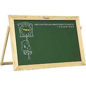 Lousa Infantil Quadro C/ALFAB./RELOGIO 60X40