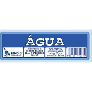 Impresso Talao Ficha Agua 50X2 53MMX152MM PCT.C/10