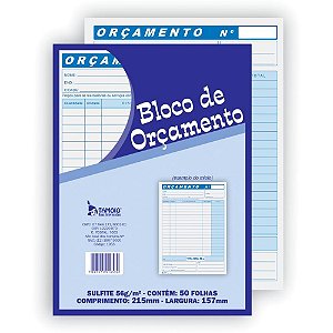 Impresso Administrativo Orcamento 50FLS 157X215MM PCT.C/20