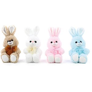 Coelhos de Pascoa Pelucia C/LACO Pescoco 15CM(S)