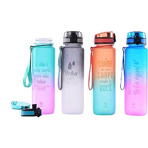 Garrafa Plastica Degrade Color C/ADESIVOS 1L.