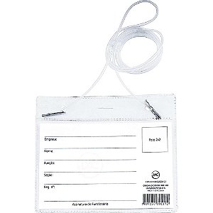 Cracha com Cordao PVC 11,5X7,5 CM.(0,15) PCT.C/50