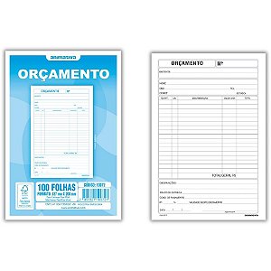 Impresso Administrativo Orcamento 100 Folhas 137X207MM PCT.C/10