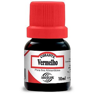 Corante Liquido Alimenticio Vermelho 10ML. CX.C/12