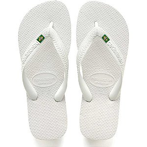 Chinelo Havaianas Unissex Brasil 45/6 Branco PAR