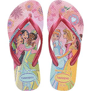 Chinelo Havaianas Infantil Princesas SLIM KIDS 31/2 Rosa PAR