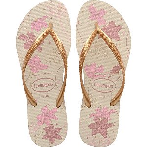 Chinelo Havaianas Feminino SLIM Organic 37/8 BEGE/DOURADO PAR