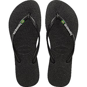 Chinelo Havaianas Feminino SLIM Brasil 37/8 Preto PAR