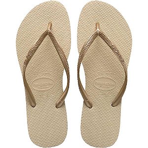 Chinelo Havaianas Feminino SLIM 39/0 AREIA/DOURADO PAR