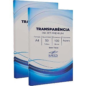 Transparencia INKJET A4 Tratamento Aspero 100MICRAS CX.C/50