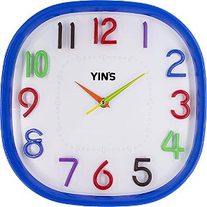 Relogio de Parede Quadrado NUM. Colorido 28,7CM