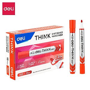 Pincel Quadro Branco Ponta Redonda 2,0MM Vermelho CX.C/12