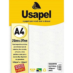 Papel A4 Granito Usapel Natural 180G. PCT.C/50