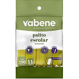 Palito de Madeira P/SORVETE Ponta Redonda Amarel PCT.C/100