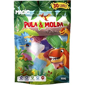 Massa para Modelar Criativa Dino 300G com 30 Cores