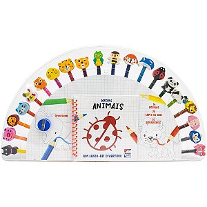 Livro Brinquedo Ilustrado KIT Divertido Amigos Animais