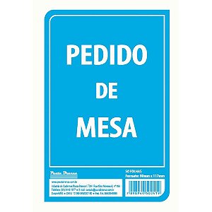 Impresso Talao de Pedido Mesa 50FLS 80X117MM PCT.C/20