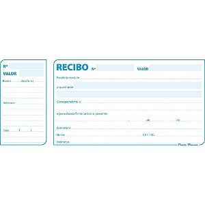 Impresso Recibo Comercial C/CANHOTO 50F 200X88 PCT.C/20