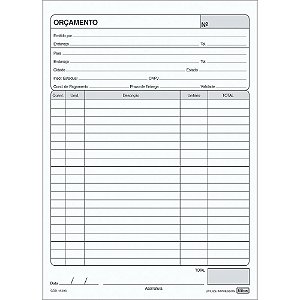 Impresso Administrativo Orcamento 2 Vias 50 Folhas PCT.C/10