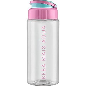 Garrafa Plastica Atenas 500ML Rosa C/MEDIDOR
