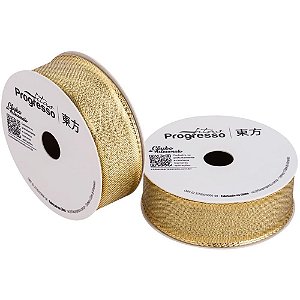 Fita Metalizada 25MM 10M. Ouro ARAMADA (7909857079821)