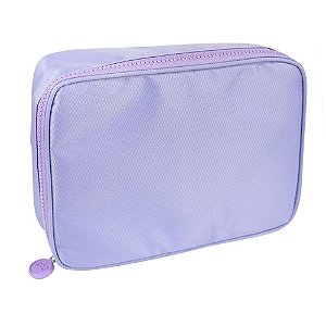 Estojo BOX Tecido Lilas C/DIVISORIAS