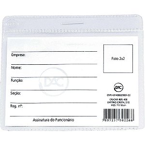 Cracha sem Presilha Transparente 7X10 CM. (0,13) PCT.C/50