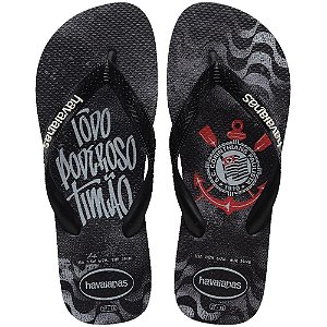 Chinelo Havaianas Masculino TOP Corinthians 43/4 Preto PAR