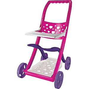Carrinho de Boneca Caroninha Rosa