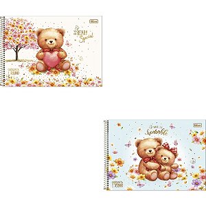 Caderno Desenho UNIV Capa Dura Love Bears 80FLS PCT.C/04