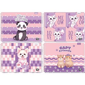 Caderno Desenho UNIV Capa Dura Kawaii 48 Folhas PCT.C/04